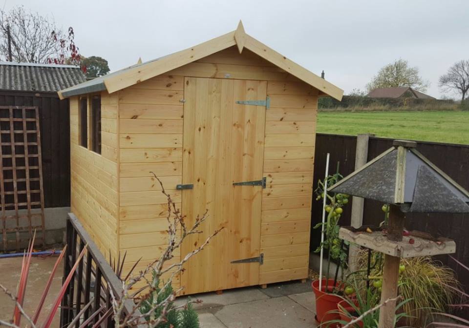 Sheds_ 8ft x 6ft Apex shed. Delivered_2c treated and erected