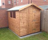 8 x 6 Apex shed in new light brown colour.