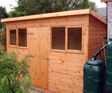 Pent Shed with Opening Windows