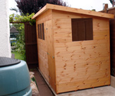 Pent Shed with extra window on the end