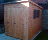 Pent Shed with Double Doors and side windows
