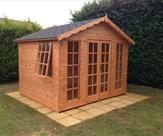10ft x 8ft Georgian Summerhouse with Roofing Shingles - Widmerpool