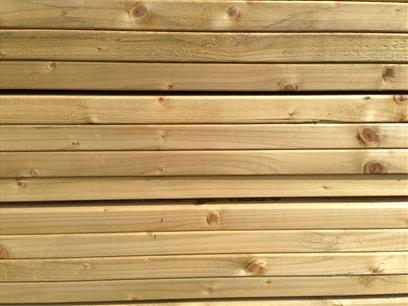 4" x 2" Treated Decking Bearers Side View