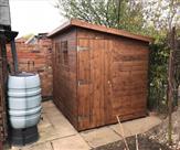 8 x 6 pent shed with door on end.