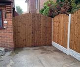 Arched Matchboard Double Gates Treated Mid Brown Front