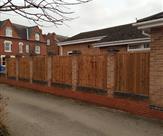 Premium feather edge fence panels fitted inbetween brick pillars. 08.01.19