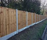 Premium Feather Edge Panels, Concrete Posts and Concrete Gravel Boards 18 bays.