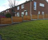 Stepped fencing erecting in Castle Donington.