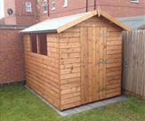 8 x 6 Apex shed in new light brown colour.