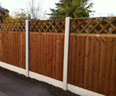 F55 - Premium feather edge fence panels and diamond trellis