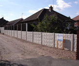 F12 - Full Rock Faced Gravel Board Fence