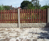 F26 - Picket Fencing 6ft x 3ft + 1ft Rock faced Gravel Board