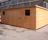 Pent Shed with double doors and windows 24ft x 12ft