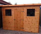 SS27 - 10 x 8 Pent Shed with centre door and two windows